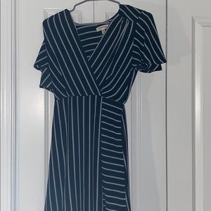 Aline dress with black and white stripes